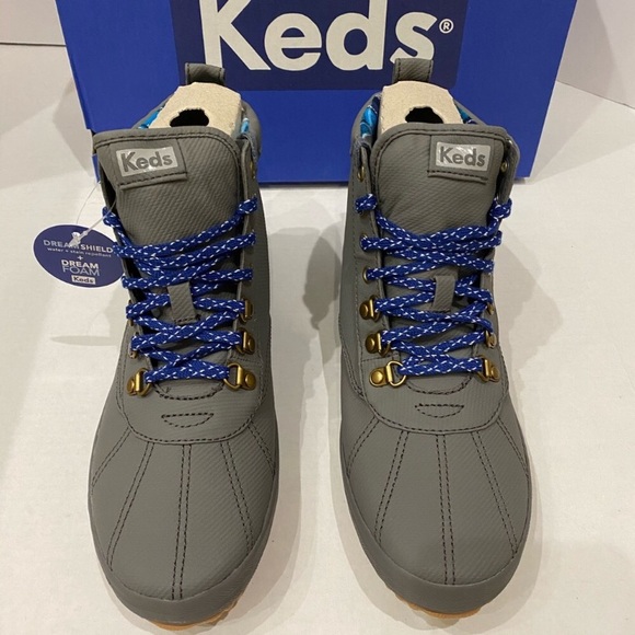 Keds Gray Scout Matte Twill WX chunky Ankle Boots - Picture 4 of 16